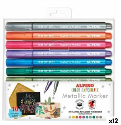 Zestaw markerów Alpino Metallic Marker Wielokolorowy (12 Sztuk)