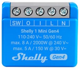 Shelly Relais "1 Mini Gen4" WLAN BT max. 8A 1 Kanal WLAN Matter Zigbee Bluetooth podtynkowy