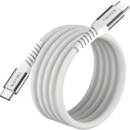 Kabel USB Nevox nevox USB-C zu USB-C Kabel 240W 1m magn. aufrollb. weiß