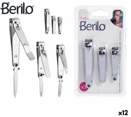 Obcinacz do Paznokci Berilo 1703239 Srebrzysty Metal (12 Sztuk)