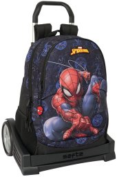 Torba szkolna z kółkami Spider-Man Attack Czarny 32 x 44 x 16 cm