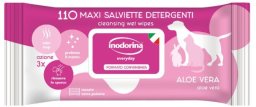 Chusteczki Nawilżające dla Zwierząt Inodorina Aloe Vera 110 Sztuk