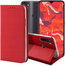 ETUI Z KLAPKĄ DO XIAOMI REDMI NOTE 8T CZERWONE MAGNETYCZNE KABURA CASE