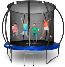 Trampolina z siatką i drabinką HENZEN 244 cm niebieska FT8