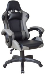 Ergonomiczne krzesło biurowe z poduszkami, czarno-szare