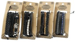 Zestaw Męskich Bransolet - Czerń i Szarość