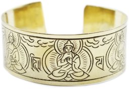 Mosiężna Tybetańska Bransoletka - Five Buddha