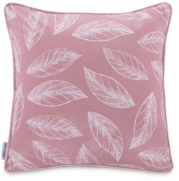 AmeliaHome Poduszka dekoracyjna CALM nadruk liście 45x45 różówa