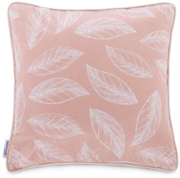 AmeliaHome Poduszka dekoracyjna CALM knadruk liście 45x45 pudrowy róż