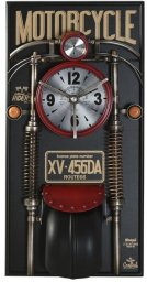 Zegar Ścienny Home ESPRIT Czarny Czerwony Złoty PVC Metal Motocykl Vintage 60 x 18 x 120 cm
