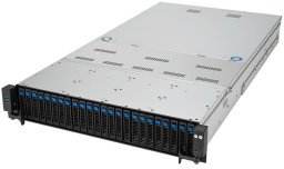 Platforma Asus Rack (2U) RS720A-E12-RS24U AMD Epyc 9004 (24x NVMe, 2xM.2, 3xGPU, 2x10Gbe, IPMI, 1+1 2600W)