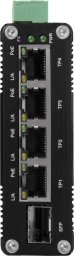 4 portowy przemysłowy switch PoE na szynę DIN BCS-ISP04G-1SFP