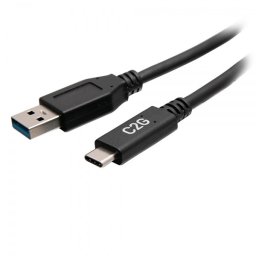 C2G 6in USB-C to USB-A SuperSpeed USB 5Gbps Cable M/M - USB-Kabel - USB Typ A (M) zu 24 pin USB-C (M) - USB 3.2 Gen 1 - 30 V - 3 A - 15 cm - geformt - Schwarz