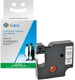 G&G Schriftband 12mm x 7m sw-ws Komp. m. Dymo D1/ 45013/ S072053