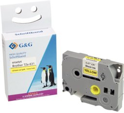 G&G Taśma 12mm x 8m sw-gb Kompatybilna z Brother TZe-631