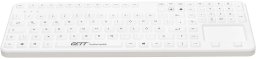 Klawiatura Gett GETT GCQ CleanType Prime Touch+ Klawiatura silikonowa z touchpadem z blokiem numerycznym z magnesami IP65 podświetlane klawisze USB Kolor: biały Układ: CH