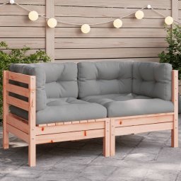 Garden Sofa Grey Solid Douglas wood, Oxford fabric, PP cotton