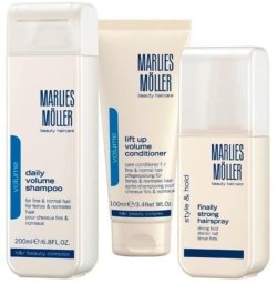 Xmas Set Set Marlies Moller: Lift-Up, Hair Conditioner, For Volume, 100 ml + Finally Strong, Hair Spray, For Styling, Strong Hold, 125 ml + Daily Volume, Hair Shampoo, 200 ml Unisex