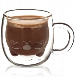 Pan i Pani Gadżet Szklanka termiczna z podwójną ścianką KOTEK 270 ml