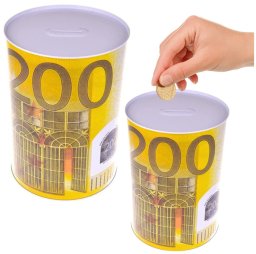 Metalowa Skarbonka Puszka Banknot 200 Euro 16,5 x 12cm