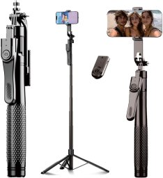 Kijek Selfie Tripod Alogy FlexPod Max z uchwytem na telefon i mocowaniem 1/4 Stabilizacja pilot Bluetooth 215cm