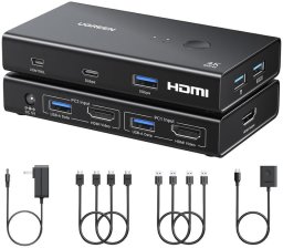 Przełącznik Switch KVM UGREEN AK502 2w1 HDMI 2.0