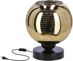CANDELLUX Trio lampa stołowa czarny 1x60w e27 klosz złoty 41-11978