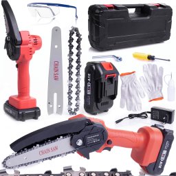 Piła Łańcuchowa Akumulatorowa Pilarka 6" Akumulator 21V Techrebal do Gałęzi Drewna