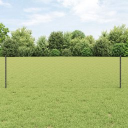 vidaXL Słupki Ogrodzeniowe 5 sztuk U-Channel Szare 60 cm Stal, vidaXL Sześciokątne Ogrodzenie Szare 0.6x10 m Stal