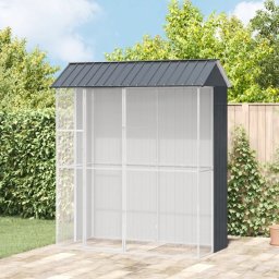 vidaXL Klatka dla ptaków Antracytowa 215x110x247 cm Stal