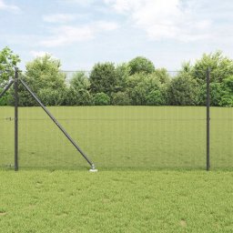 vidaXL Ogrodzenie  z 13 szpikulcami Szary 1.4x25 m Stalowe