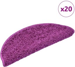 vidaXL Maty na schody 20 szt. Fioletowe 65x21x4 cm