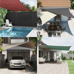 vidaXL Żagiel przeciwsłoneczny żółty 2x2x2 m 100% poliester Oxford