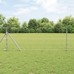 vidaXL Ogrodzenie Polowe 0.8x25 m Stal Galwanizowana