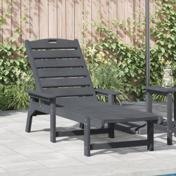 vidaXL Leżak Słoneczny Jasnoszary 53x162x98.5 cm HDPE