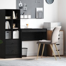 vidaXL Biurko w czarnym dębie Czarny dąb Materiał drewnopochodny
