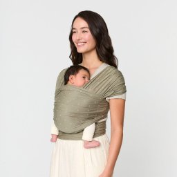 Ergobaby Aura Sustainable Knit Baby Carrier, Soft Olive Diamonds