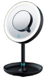 Beurer BS 45 makeup mirror, black 17.5 cm, with LED light and magnifying mirror, battery-operated