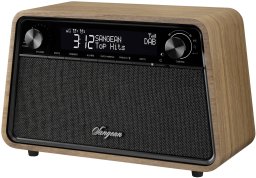 Sangean WR-201D table radio, Bluetooth, vintage walnut wood