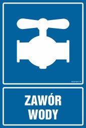 Mój dom Zawór Wody - 75 X 100 Tabliczka Znak Płyta Niebieska Sztywna Z Przylepcami Libres Polska Sp Jd042_75X100_Pn 5904937362796