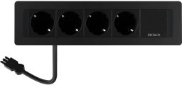 DELTACO flush-mounted power panel, 4 sockets, GST18 connection, daisy chaining