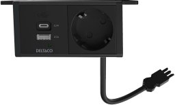 DELTACO power panel, 1 socket, 1x21W A+C USB charger, GST18 connection