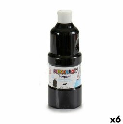 Tempera Pincello Czarny 400 ml (6 Sztuk)