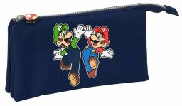 Piórnik Potrójny Super Mario 22 x 12 x 3 cm Granatowy