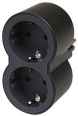 Legrand MOP SCH 2X2P+E FRONT OUTLETS BLACK