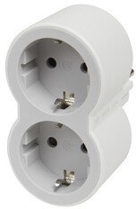 Legrand MOP SCH 2X2P+E FRONT OUTLETS WHITE/GREY