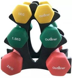 Outliner Zestaw hantli neoprenowych ze stojakiem 2 x 1-2 kg