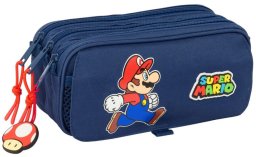 Piórnik Potrójny Super Mario Trick Czerwony Ciemnoniebieski 21,5 x 10 x 8 cm