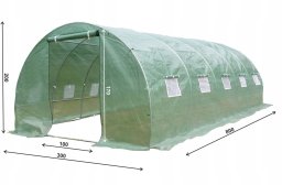 Folia na tunel ogrodowy 3x8m Zielona 24m2