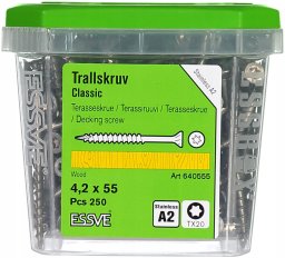 WOOD SCREW FOR TERRACE 4,2X55 A2 (250)